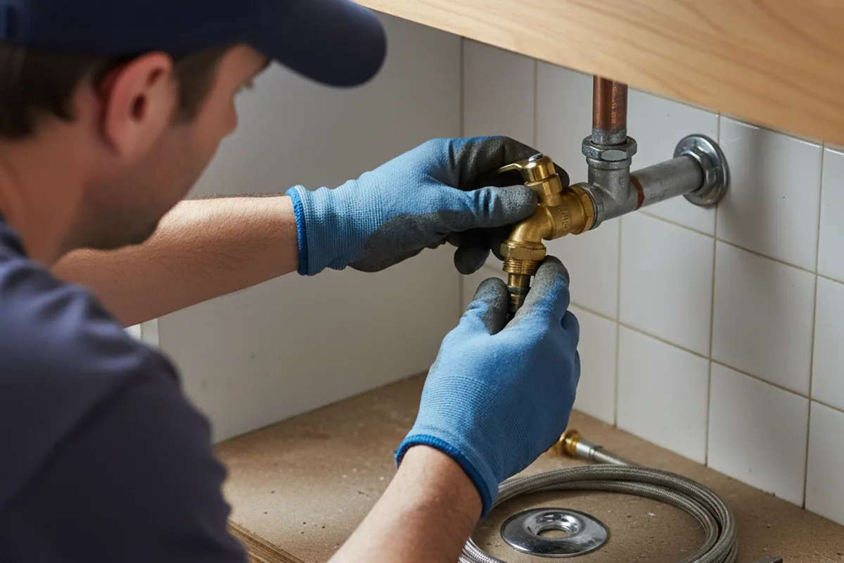 Shutoff valve and fitting work during Emergency Plumbing in Mather